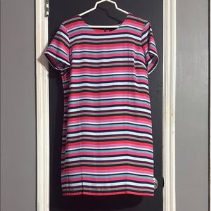 Cynthia Rowley Striped Short Sleeve Striped Mini Dress Size: 12 Length: 35”